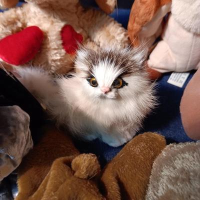 KITTY CATS MADE W/RABBIT FUR AND OTHER PLUSH ANIMALS