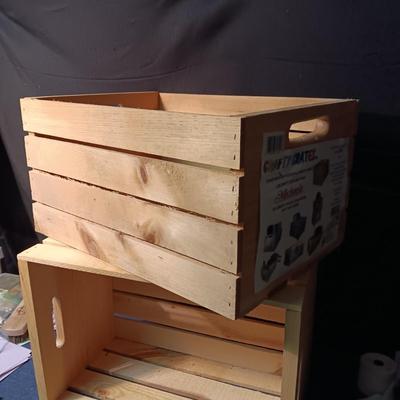 2 SOLID AND STURDY WOODEN CRAFTING CRATES