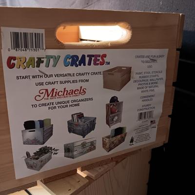 2 SOLID AND STURDY WOODEN CRAFTING CRATES
