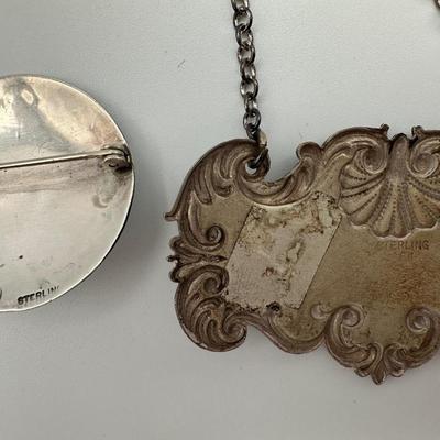 Various Sterling Brooches, Pins, Money Clip, Etc.
