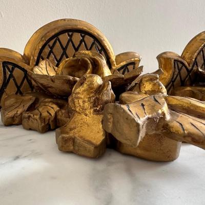 Pair of Carved Giltwood Wall Shelves