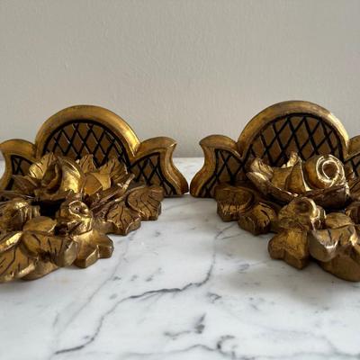 Pair of Carved Giltwood Wall Shelves