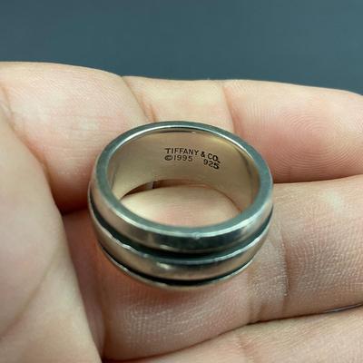 -2- TIFFANY | Atlas Groove Sterling Ring | Marked