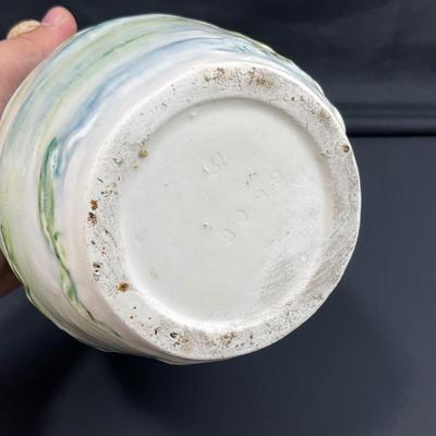 -7- MAJOLICA | Vintage Small Pitcher Jug With Frogs & Water Lilies