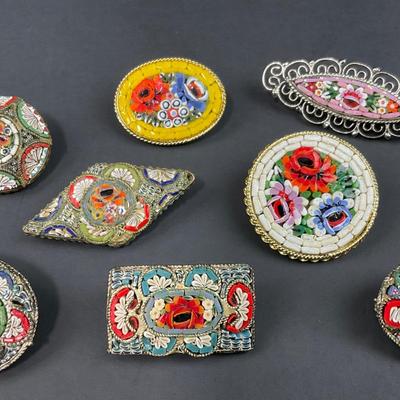 -9- ITALIAN | Micro Mosaic Brooches