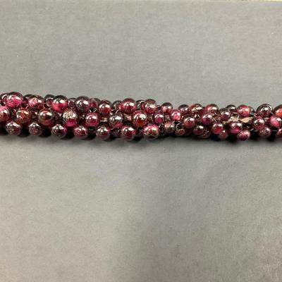 -10- FINE JEWELRY | Garnet Bracelet & Necklace Set