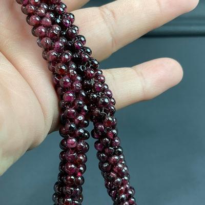 -10- FINE JEWELRY | Garnet Bracelet & Necklace Set