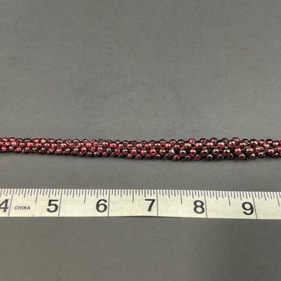 -10- FINE JEWELRY | Garnet Bracelet & Necklace Set
