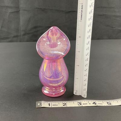 -11- WESTMORELAND | 1991 Pink Iridescent Glass Jack In The Pulpit Vase | Signed & Marked