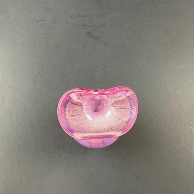 -11- WESTMORELAND | 1991 Pink Iridescent Glass Jack In The Pulpit Vase | Signed & Marked