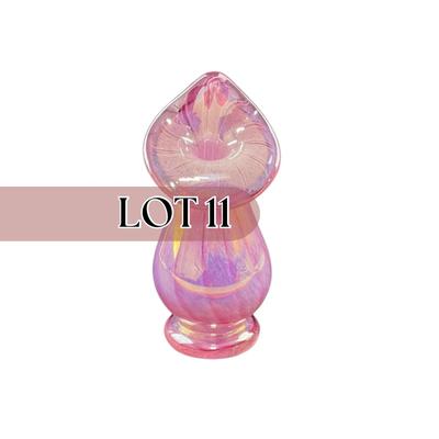 -11- WESTMORELAND | 1991 Pink Iridescent Glass Jack In The Pulpit Vase | Signed & Marked