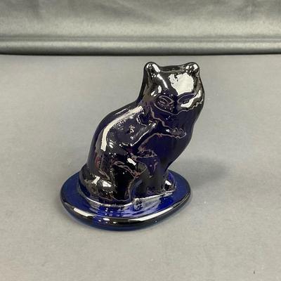 -13- VIKING | Mid Century Cobalt Blue Cat | With Sticker