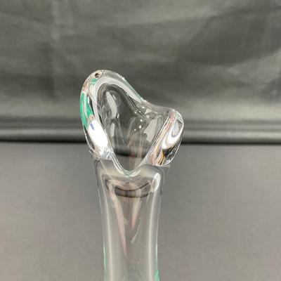 -15- VAS VITREUM | Sweden Crystal Art Glass Vase | Green Bubble Design With Sticker