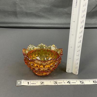 -16- FENTON | Vintage Hobnail Amber Fairy Lamp