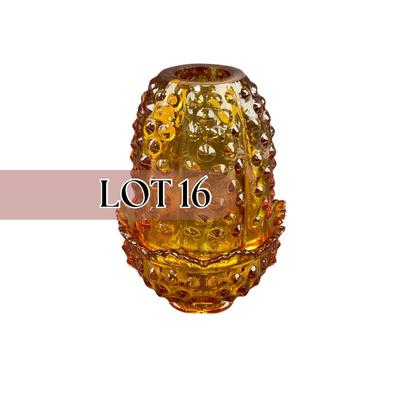 -16- FENTON | Vintage Hobnail Amber Fairy Lamp