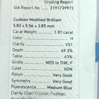 1 CTW GIA Graded Diamond