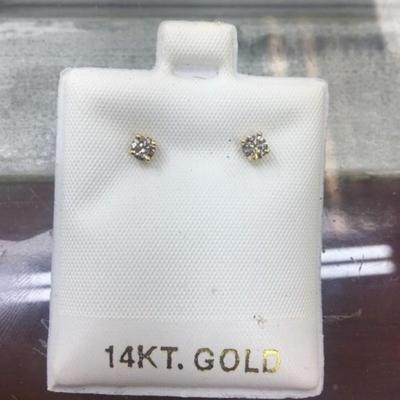 14 k Gold Diamond earings
