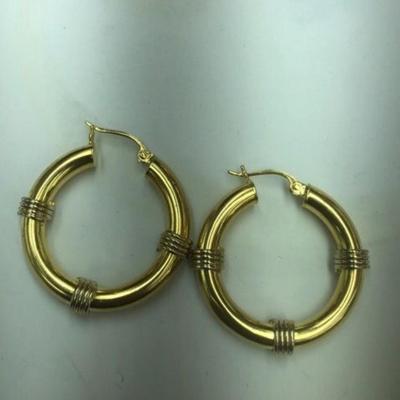 14 k Gold hoop earings 6g