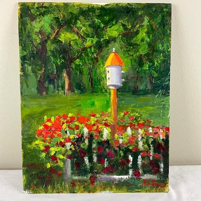 116 Original Oil Painting "My Birdhouse" by Kathie Rogers