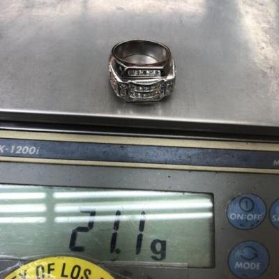 14 k Gold diamond ring size 11