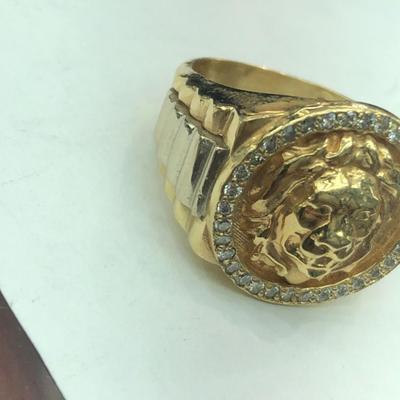 14 k Gold diamond ring size 12 24g