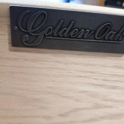Golden Oak Two Drawer File cabinet with two keys