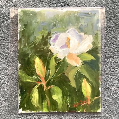 124 Original oil Painting "Purple Water Lilies" by Kathie Rogers