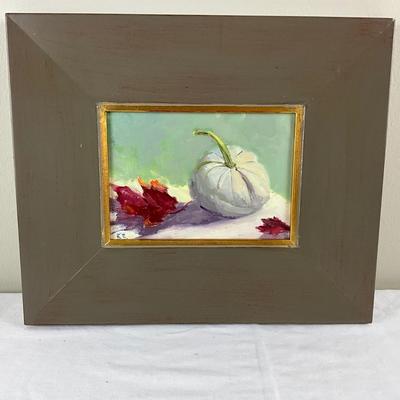 Sale Photo Thumbnail #389: Original Oil Painting signed bottom left 
Painting measures 5" x7" 
Frame measures 10.5" x 12.5" high