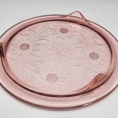 Vintage Pink Hobnail & Depression Glass Cake Platters