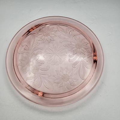 Vintage Pink Hobnail & Depression Glass Cake Platters