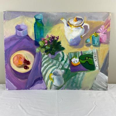 129 Original Acrylic Painting "Breakfast with Picasso" by Kathie Rogers