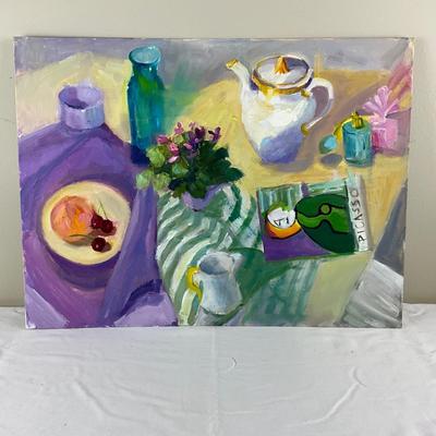 129 Original Acrylic Painting "Breakfast with Picasso" by Kathie Rogers
