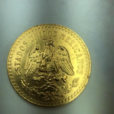 Solid gold 50 pesos coin 37.5 g