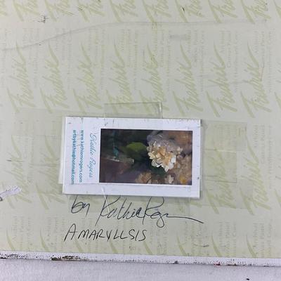 131 Original Oil Painting " White Amaryllis" Oil Painting by Kathie Rogers