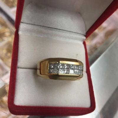 Gold diamond ring size 10 14 k 14.2 g