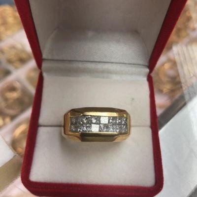 Gold diamond ring size 10 14 k 14.2 g