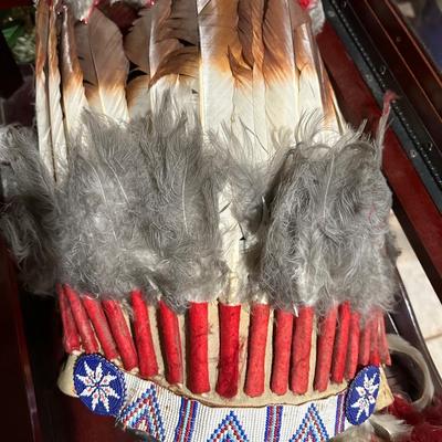 Native American beaded headdress vintage