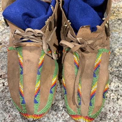 Native American beaded mocassins vintage