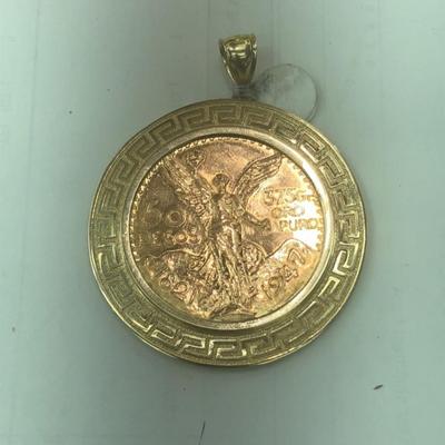 Gold 50 pesos coin medalion 24 k 61.4 g