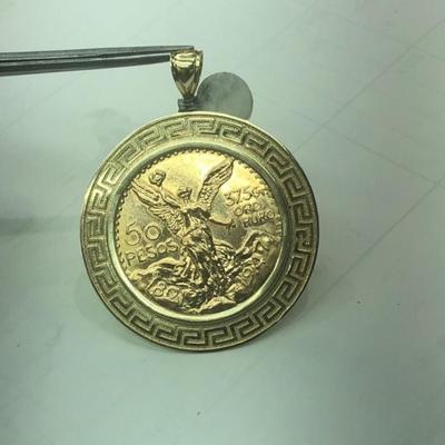 Gold 50 pesos coin medalion 24 k 61.4 g