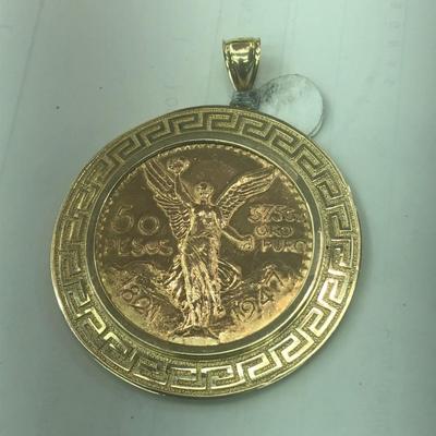Gold 50 pesos coin medalion 24 k 61.4 g