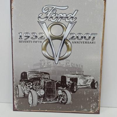 Ford Deuce V8 75th Anniversary Metal Sign