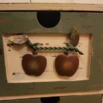 Two Decorative Wood Drawer Storage Boxes