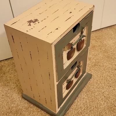 Two Decorative Wood Drawer Storage Boxes