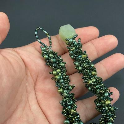 -21- ARTISAN | Green Beaded Bracelet