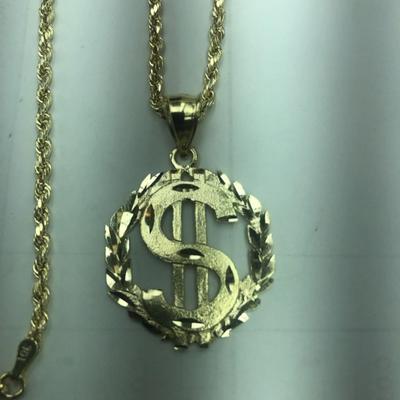 Gold Chain medalian 14 k 22 in 29.2 g