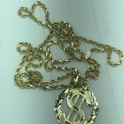 Gold Chain medalian 14 k 22 in 29.2 g