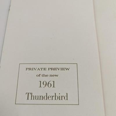 1961 Ford Thunderbird Preview Sales Brochure