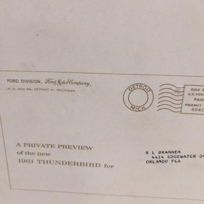 1961 Ford Thunderbird Preview Sales Brochure