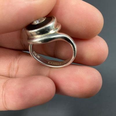-25- KAMELEON | Sterling Art Deco Ring | Marked